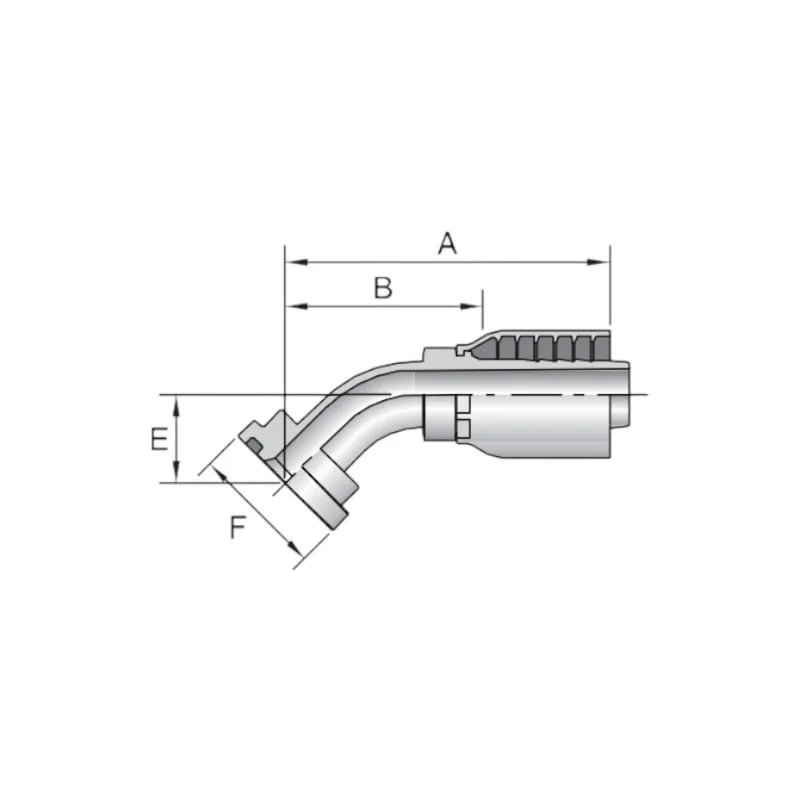43 Series-Flange Hose Fitting 45° Elbow