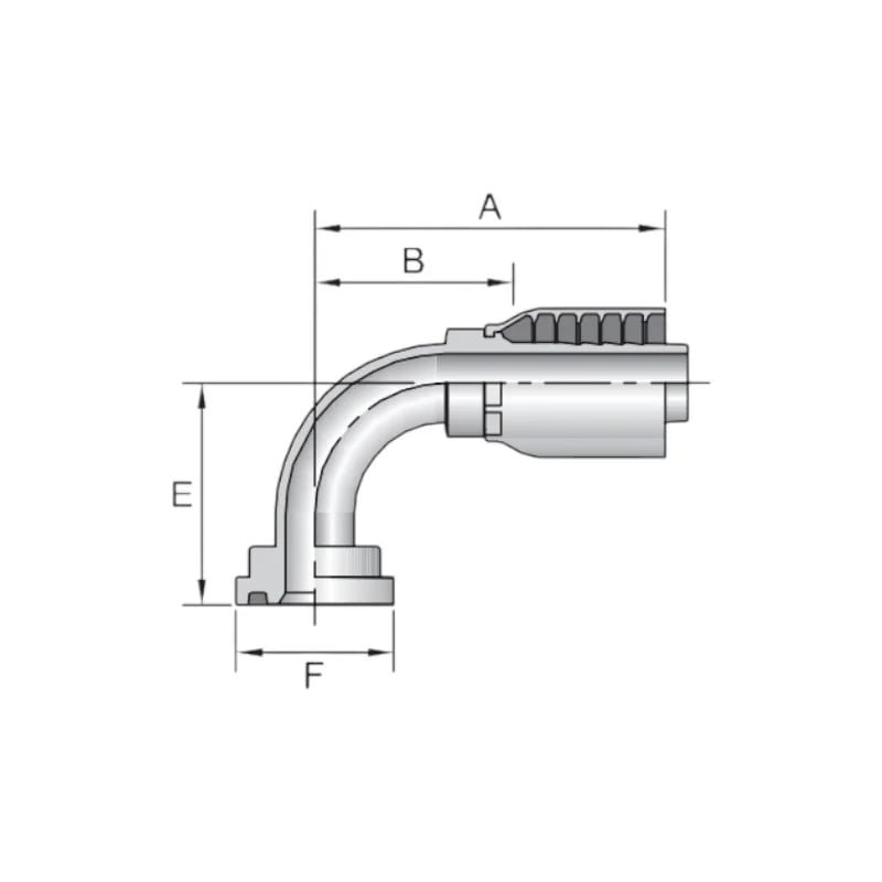 43 Series-Flange Hose Fitting 90° Elbow