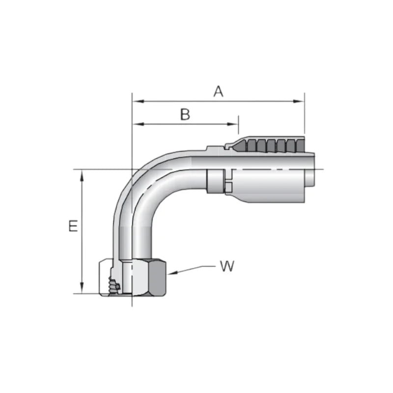 43 Series-Female Swivel Metric Hose Fitting 90° Elbow