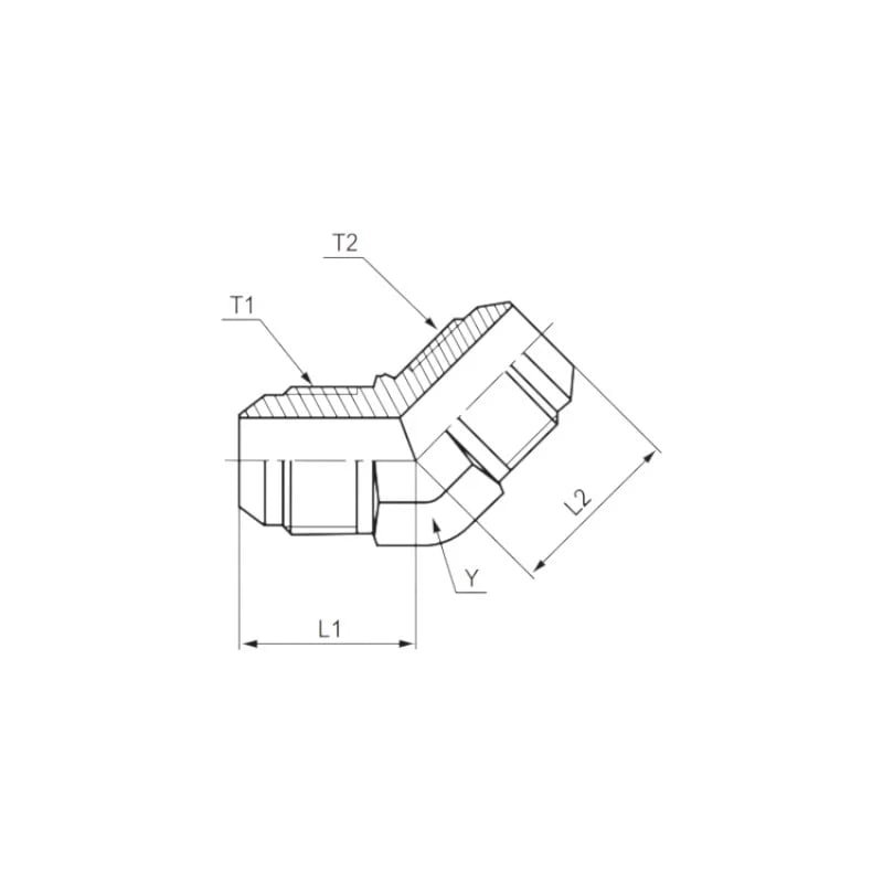 JIC 45° Elbow Adapter Detail