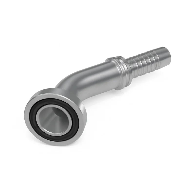 Stainless Two Piece SAE Flange Hose Fitting 45° Elbow