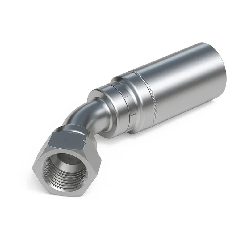 Stainless HY Series JIC Female Hose Fitting 45 Elbow