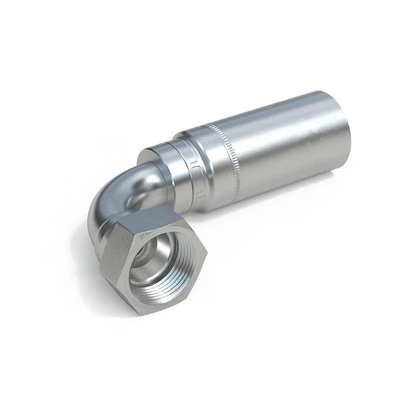 Stainless HY Series JIC Female Hose Fitting 90 Elbow