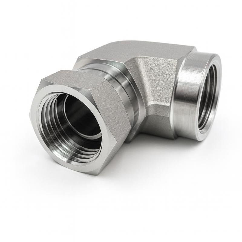 Stainless NPT Female to NPSM Female Swivel 90° Elbow Adapter