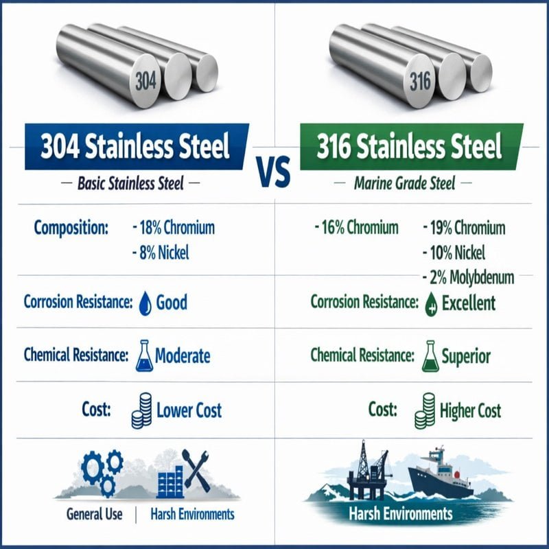 stainless steel grade comparison
