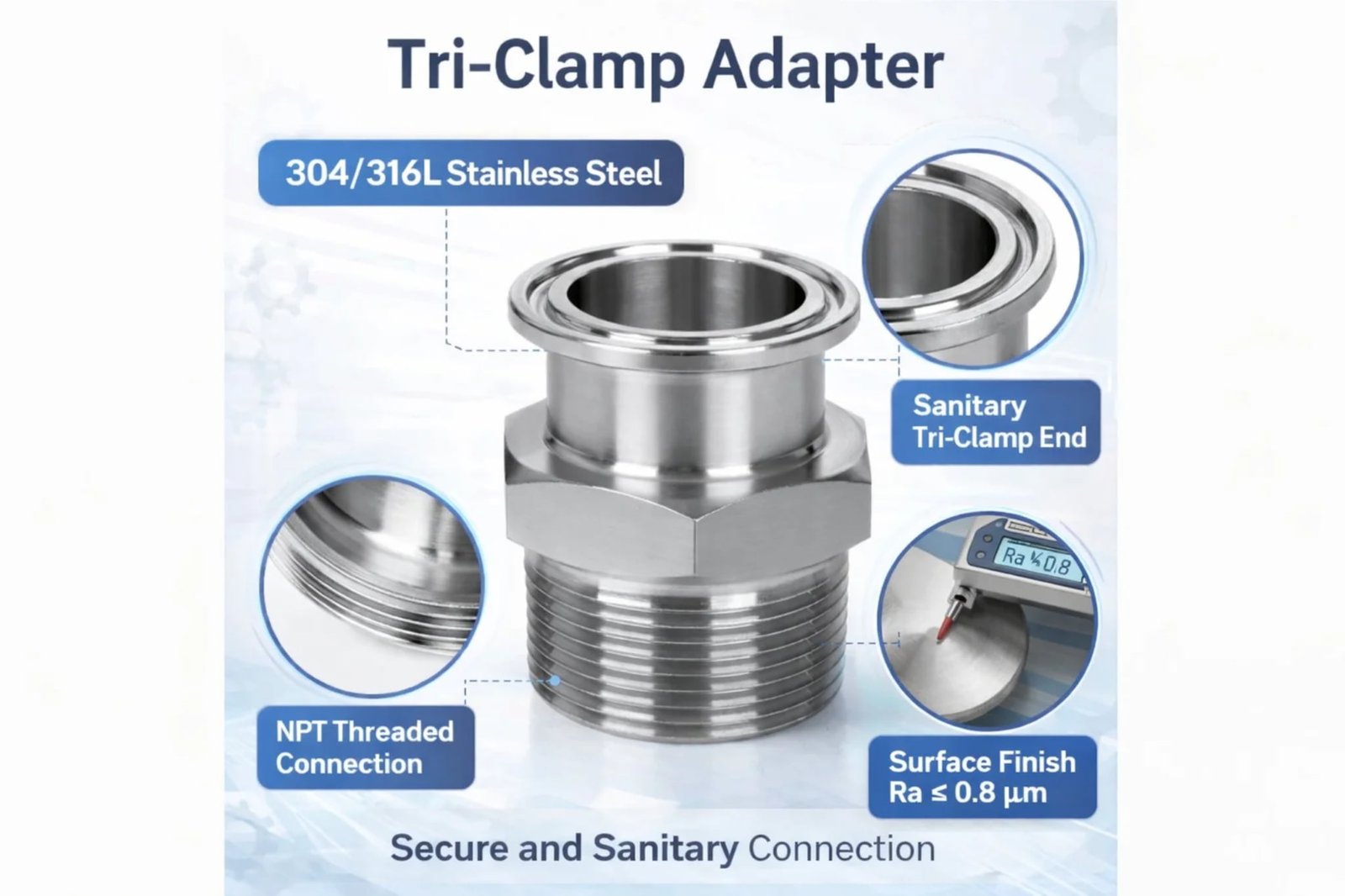 Tri-clamp adapter technical specifications
