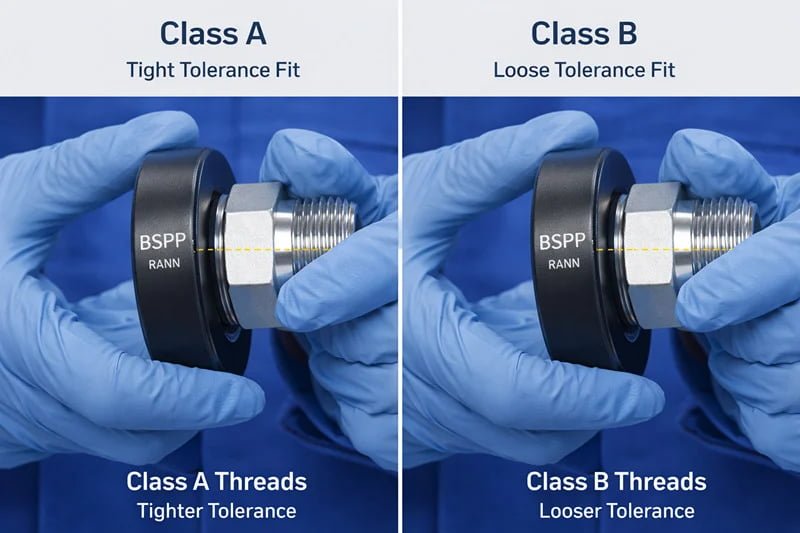 BSPP thread comparison hydraulic fittings parallel threads