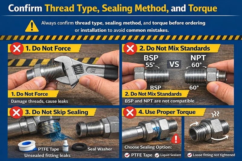 BSP fitting installation