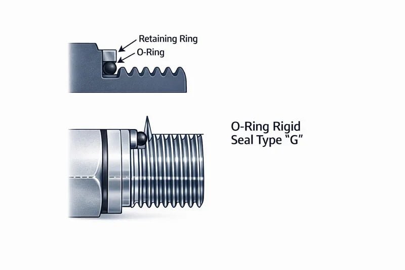 BSPP Fitting with O-Ring+Retaining Ring
