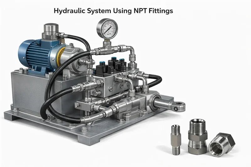 Hydraulic system using NPT fittings