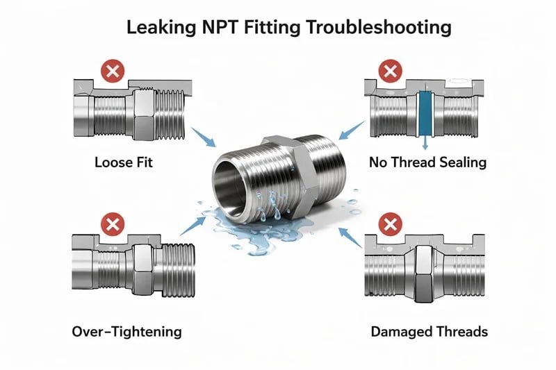 Leaking NPT fitting troubleshooting