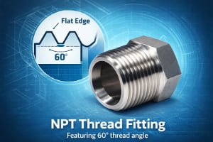 NPT pipe thread tapered fitting stainless steel